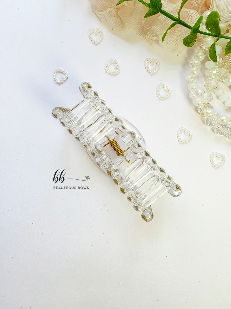 Bejewelled Bow Claw Clip
