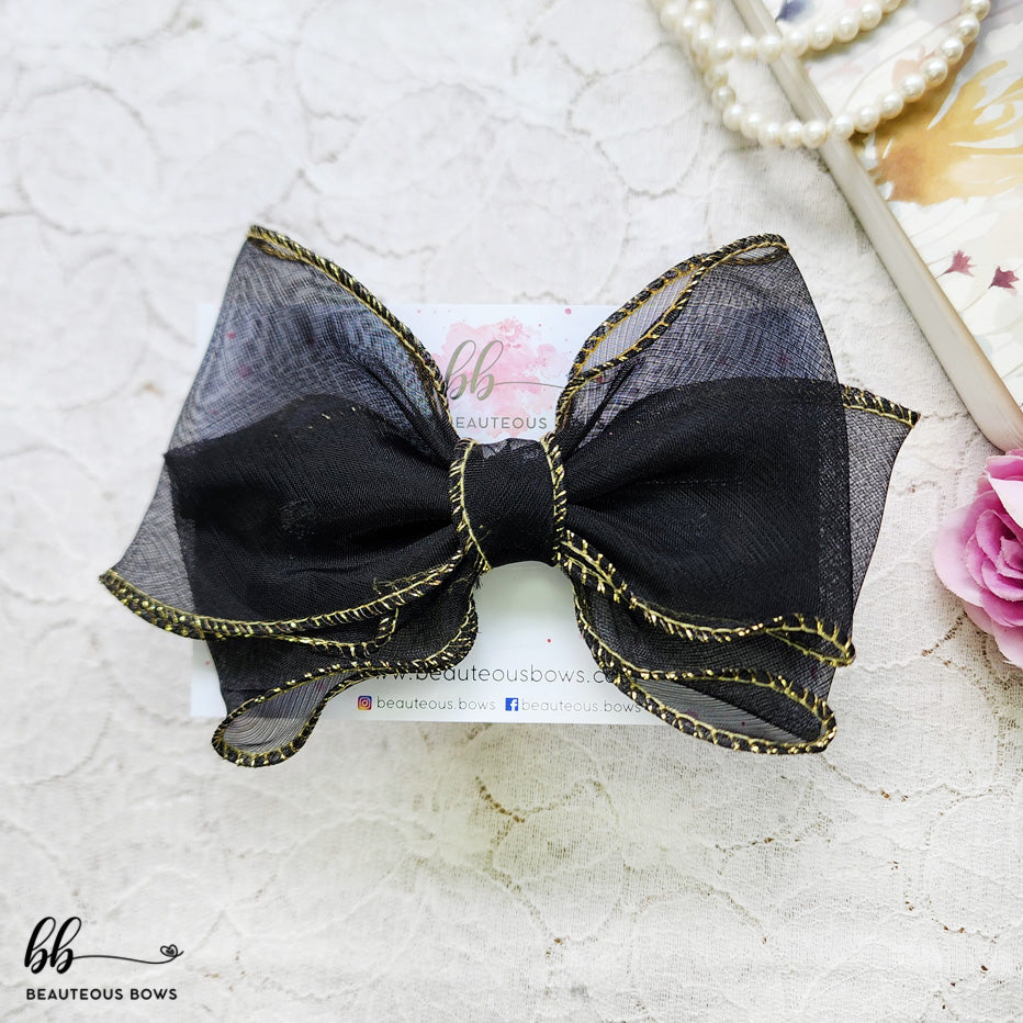 Gold detail sheer bow
