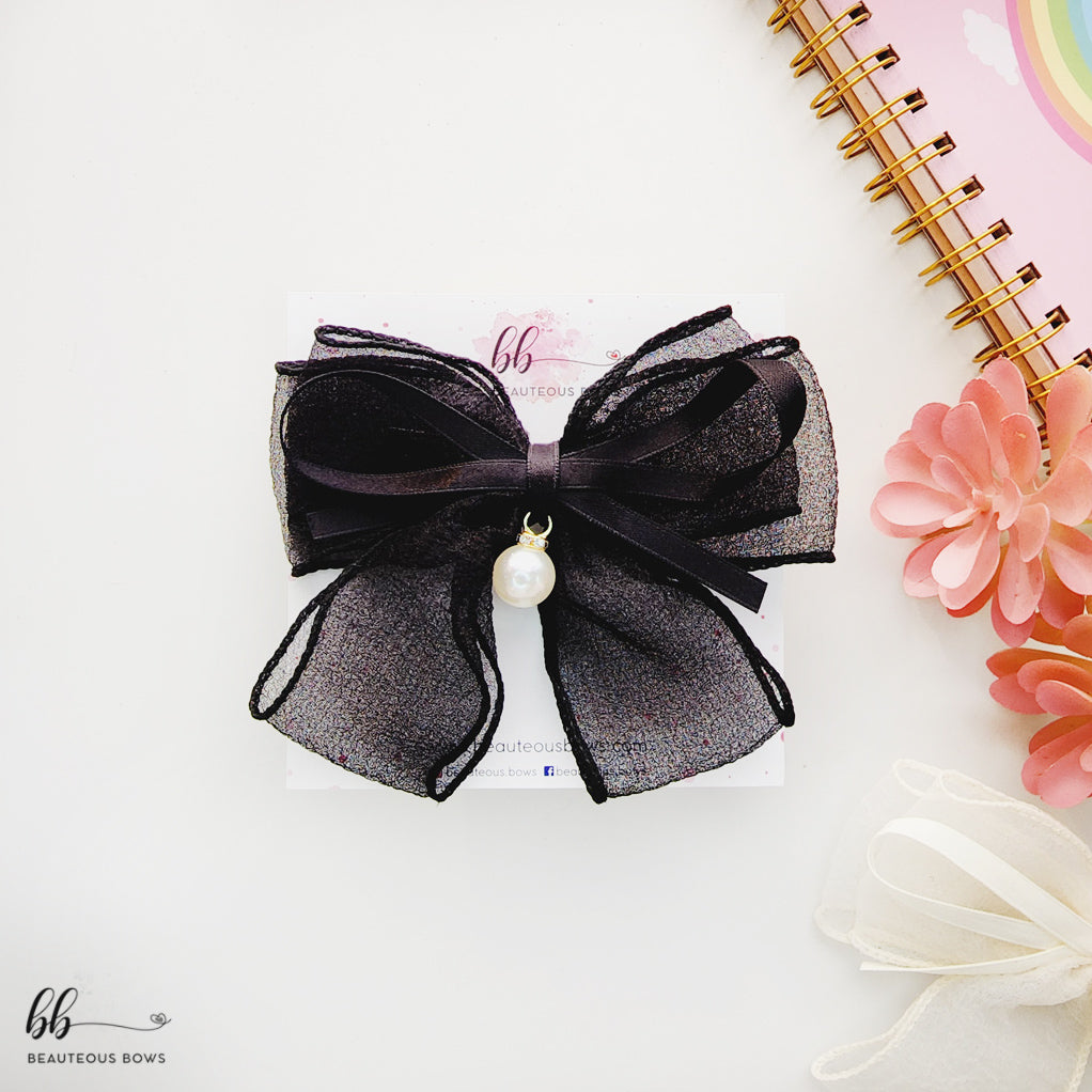 Organza Pearl Double Bow
