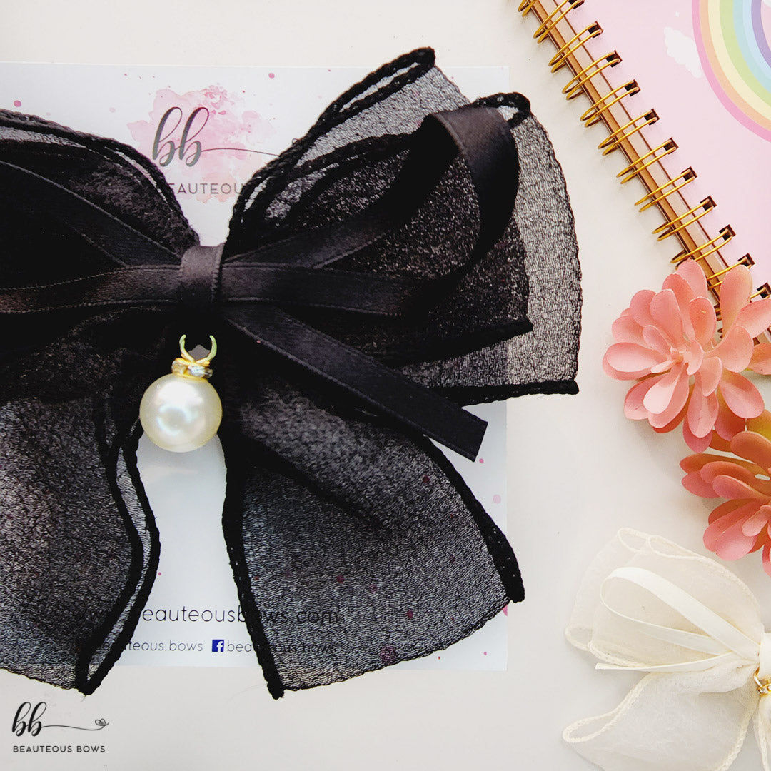 Organza Pearl Double Bow