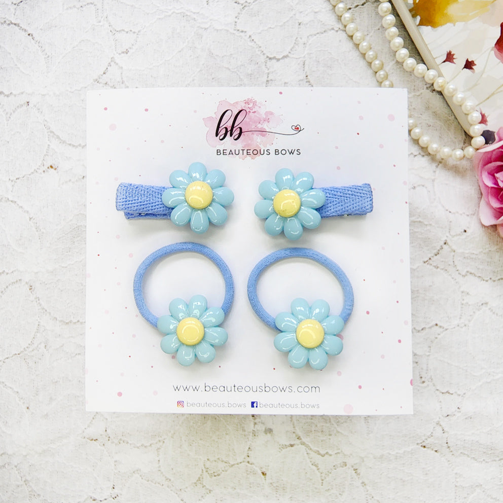 Pastel Cosmos Clip & Hair Tie Set