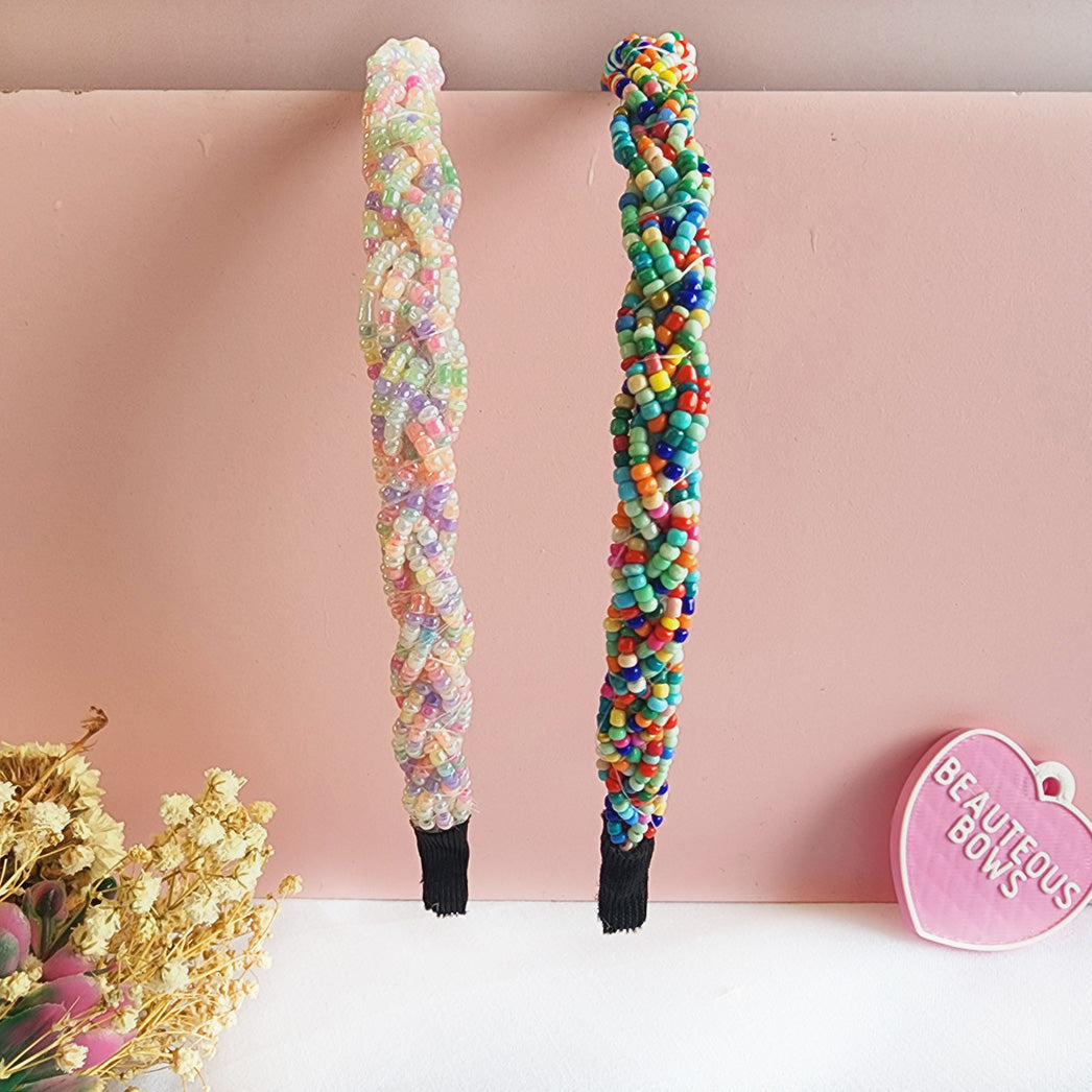 Braided Beads Multicolour Hairband