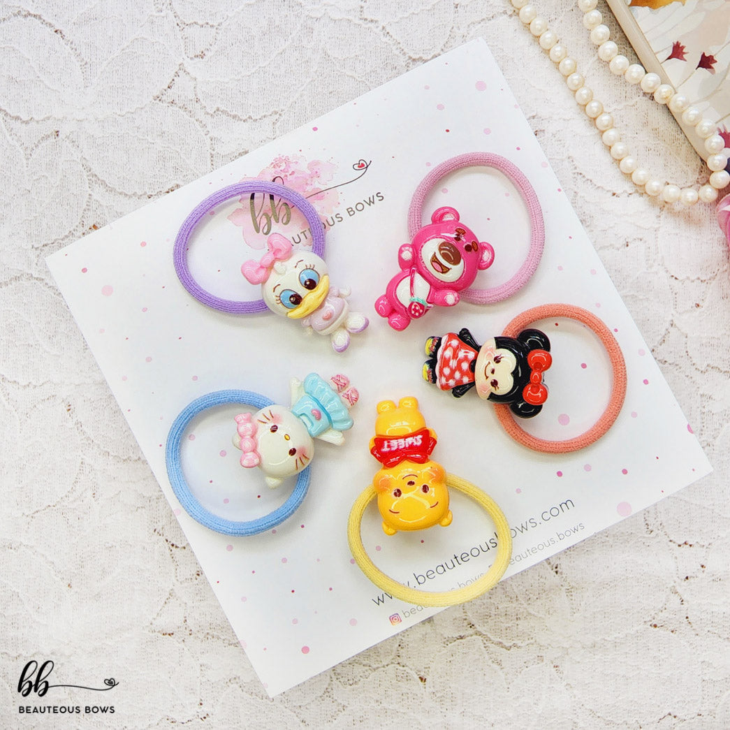 Cartoon Hair Tie Set of 5