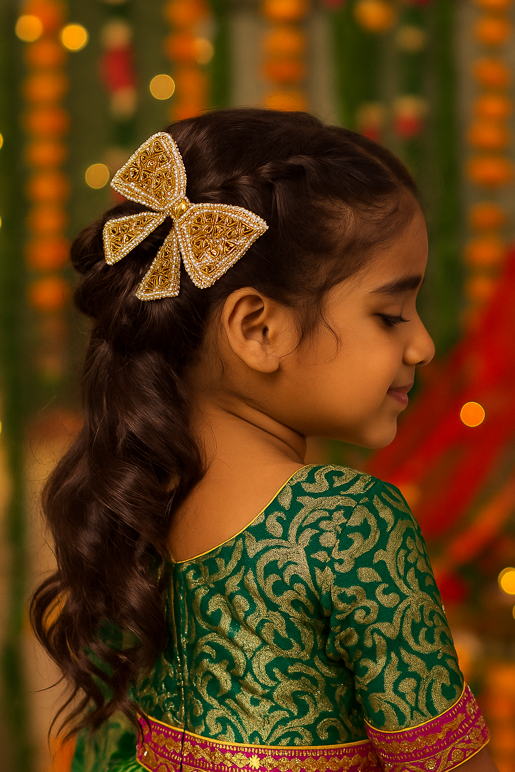 Star Dust Enamel Ethnic Bow