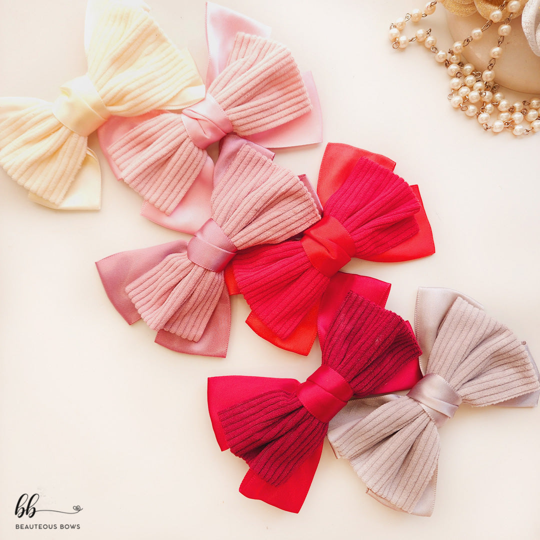 Corduroy Satin Bow