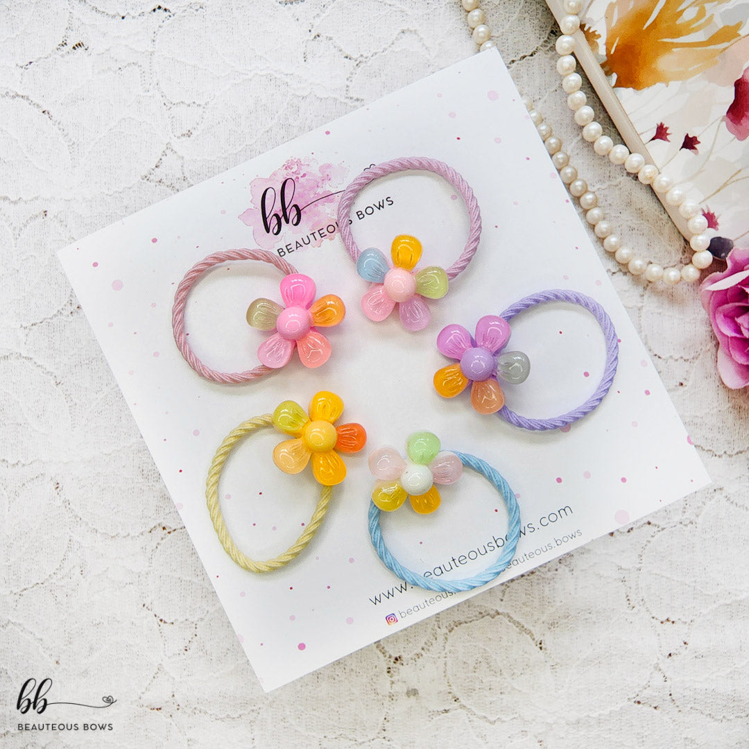 Flowers Hair Tie Set of 5