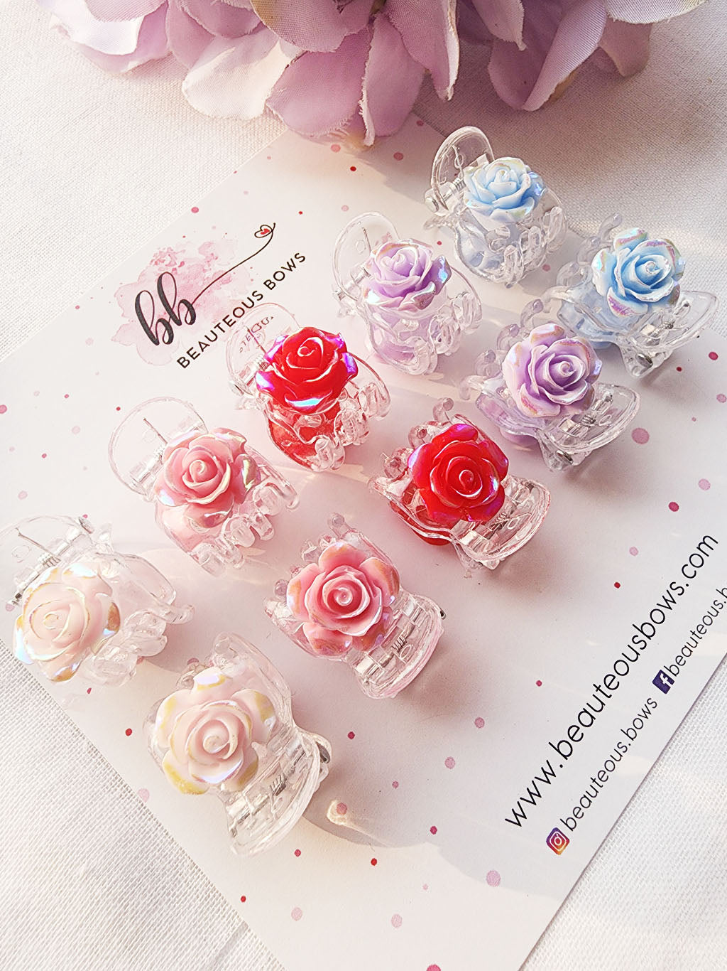 Glazed Rose Clippy Set of 10