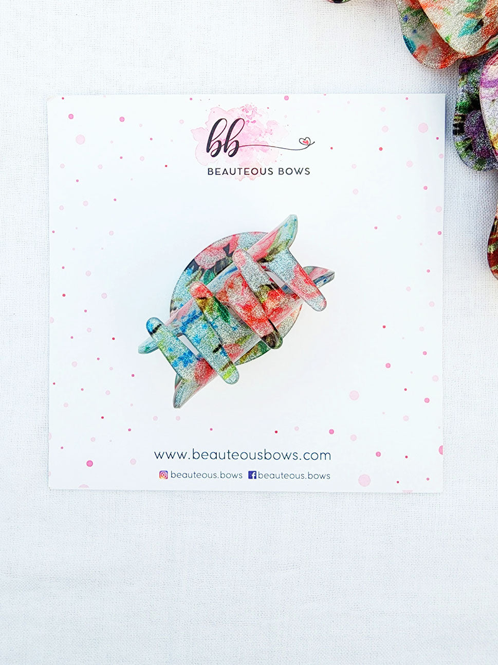 Glitter Rose Hair Claw