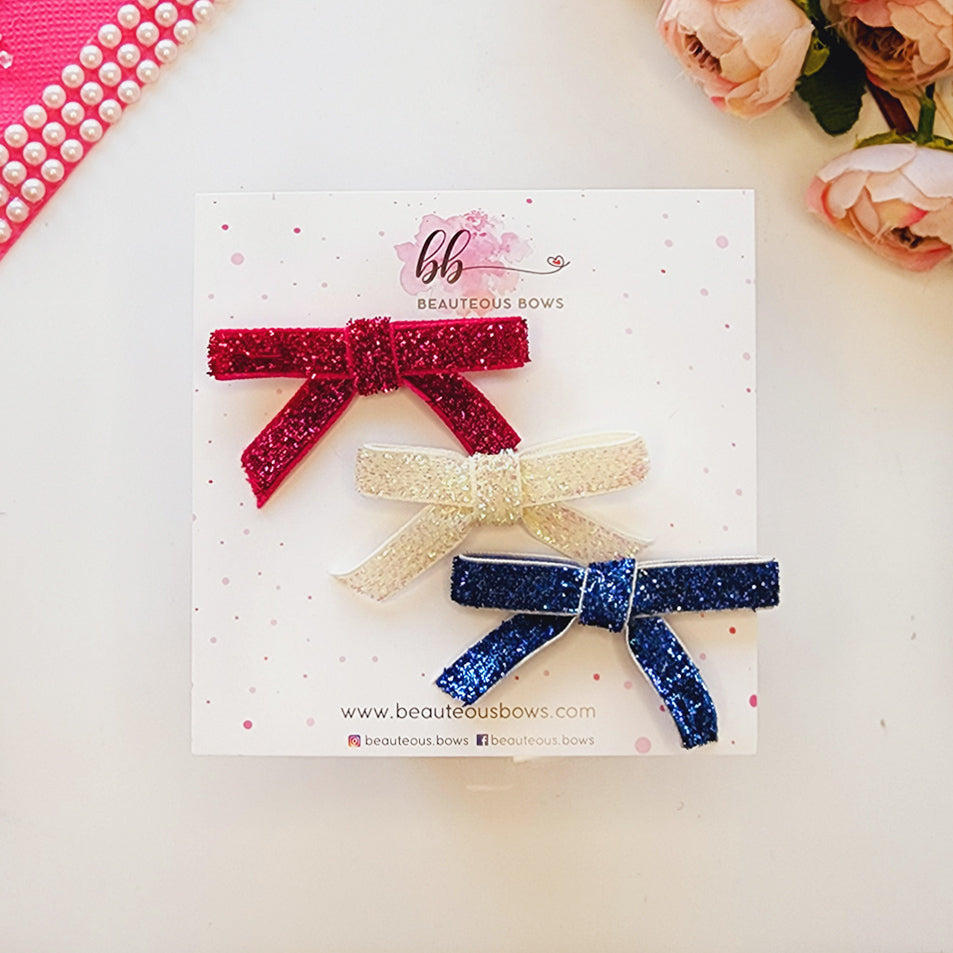 Glitter Bows Set of 3