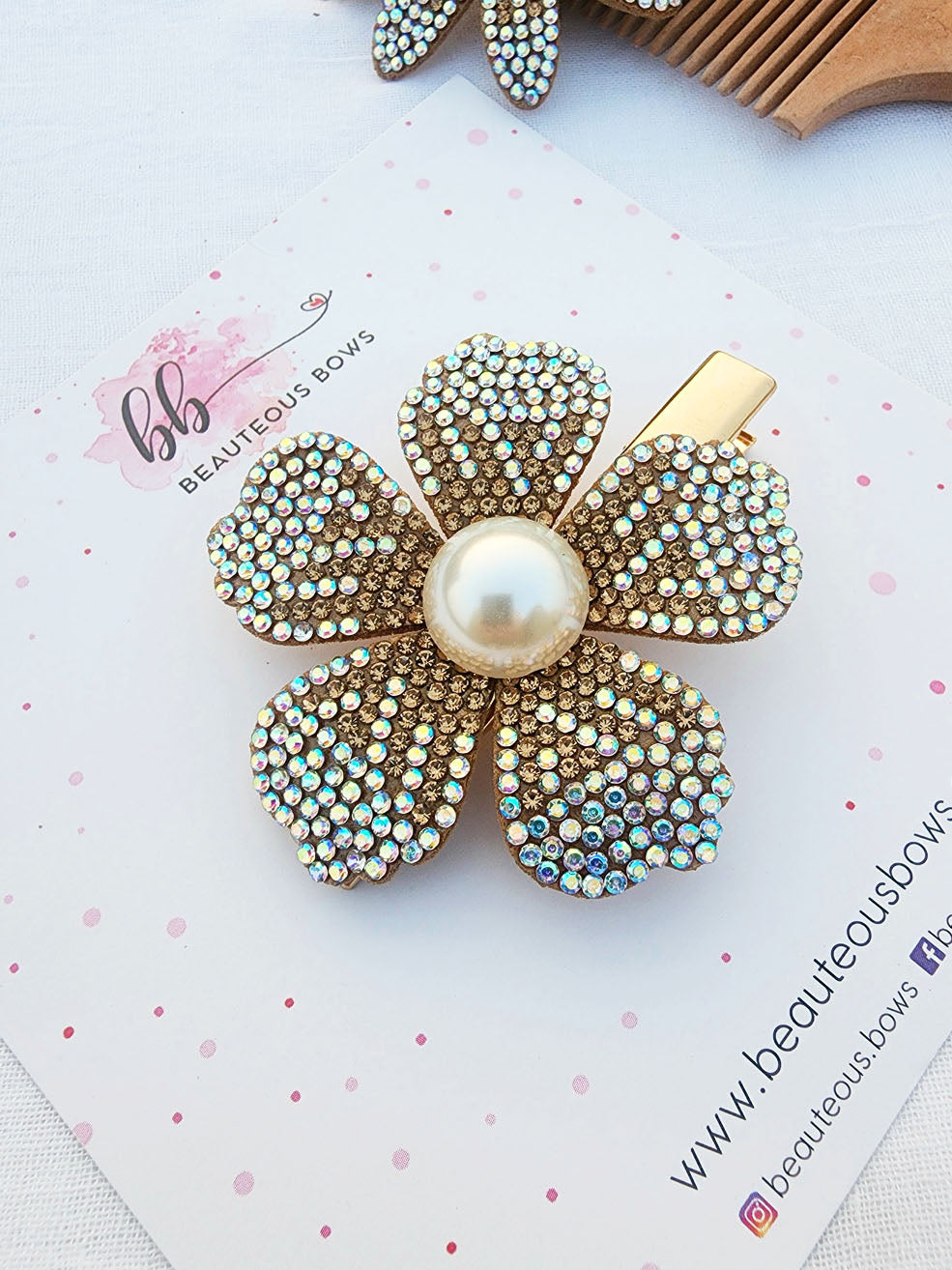 Gold Rhinestone Festive Blooms
