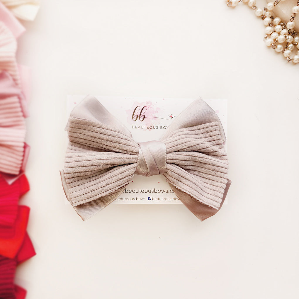 Corduroy Satin Bow