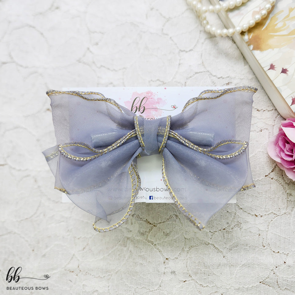 Gold detail sheer bow