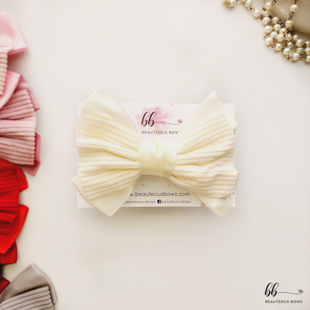 Corduroy Satin Bow