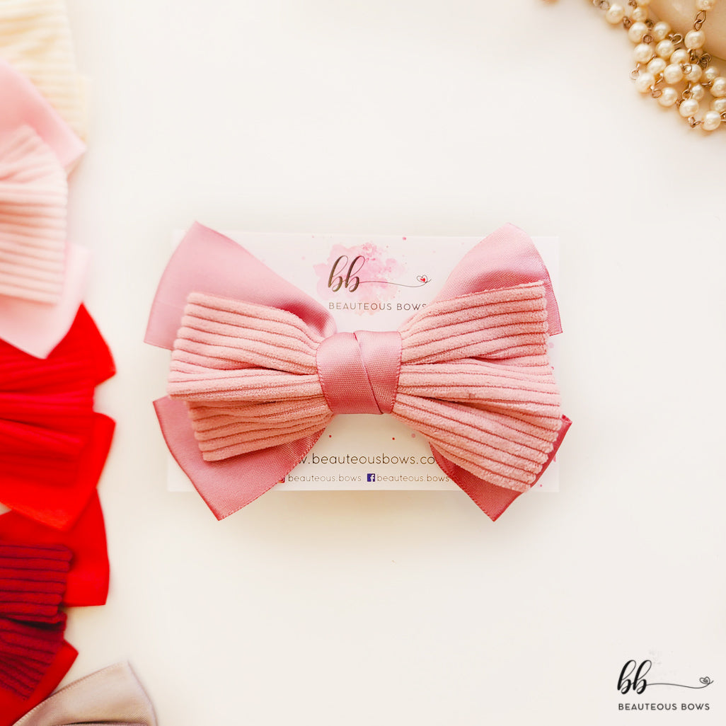 Corduroy Satin Bow