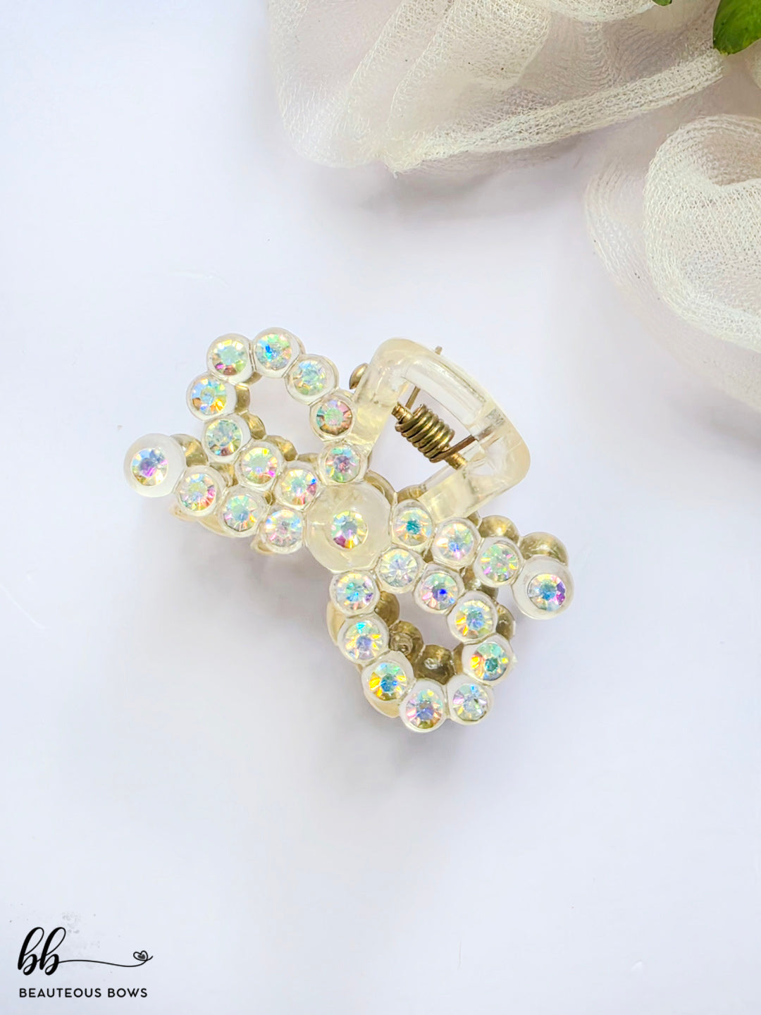 Bejewelled Mini Bow Claw Clip
