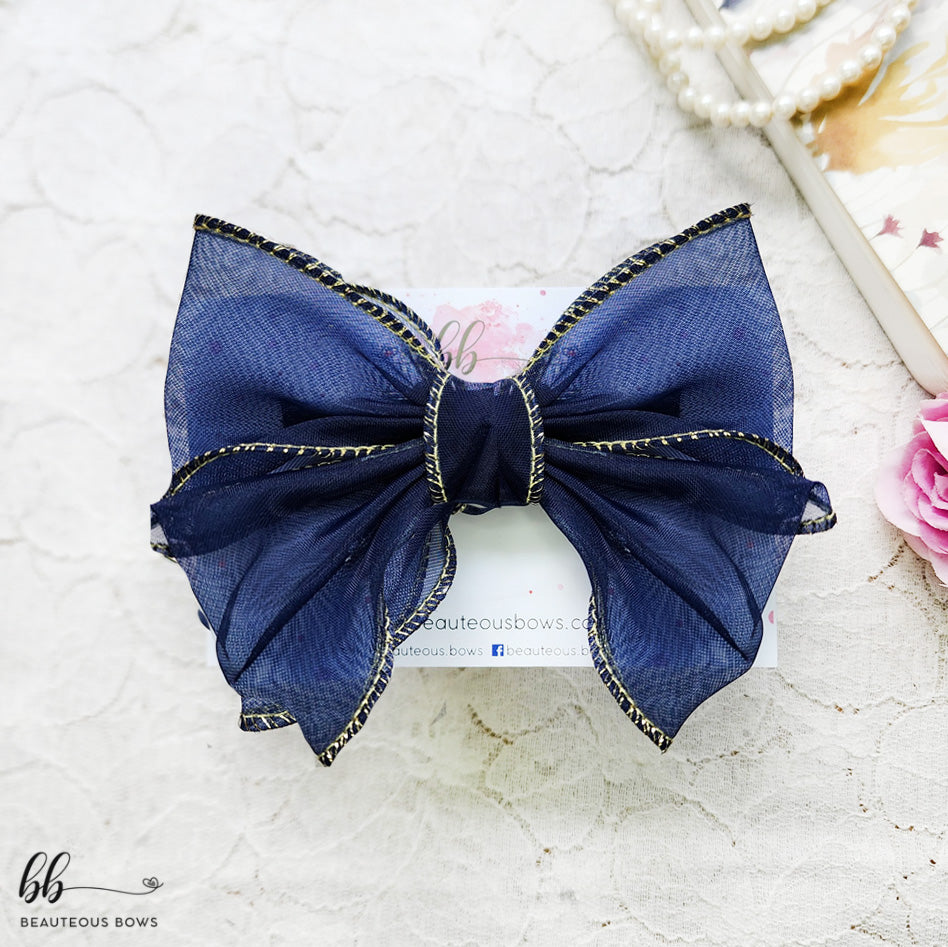 Gold detail sheer bow