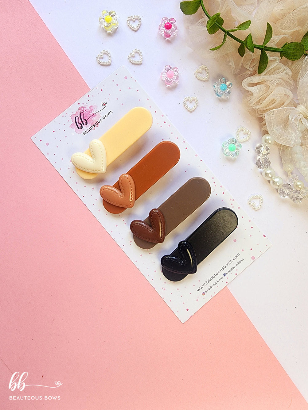 Nude Heart Clip Set