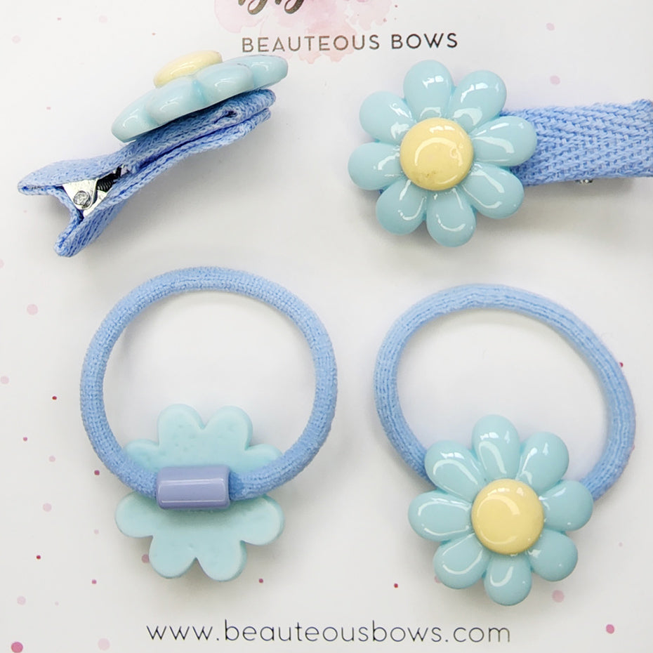 Pastel Cosmos Clip & Hair Tie Set