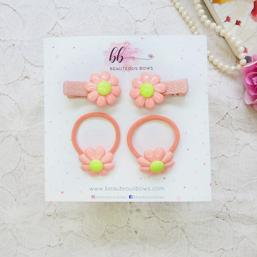 Pastel Cosmos Clip & Hair Tie Set