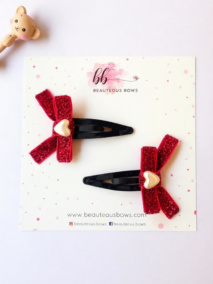 Pink Glitter Bow Set