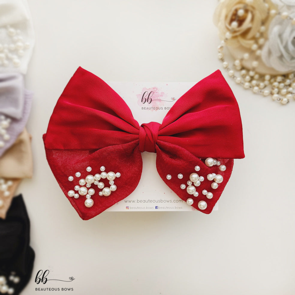 Pretty in Pearls Hair Bow