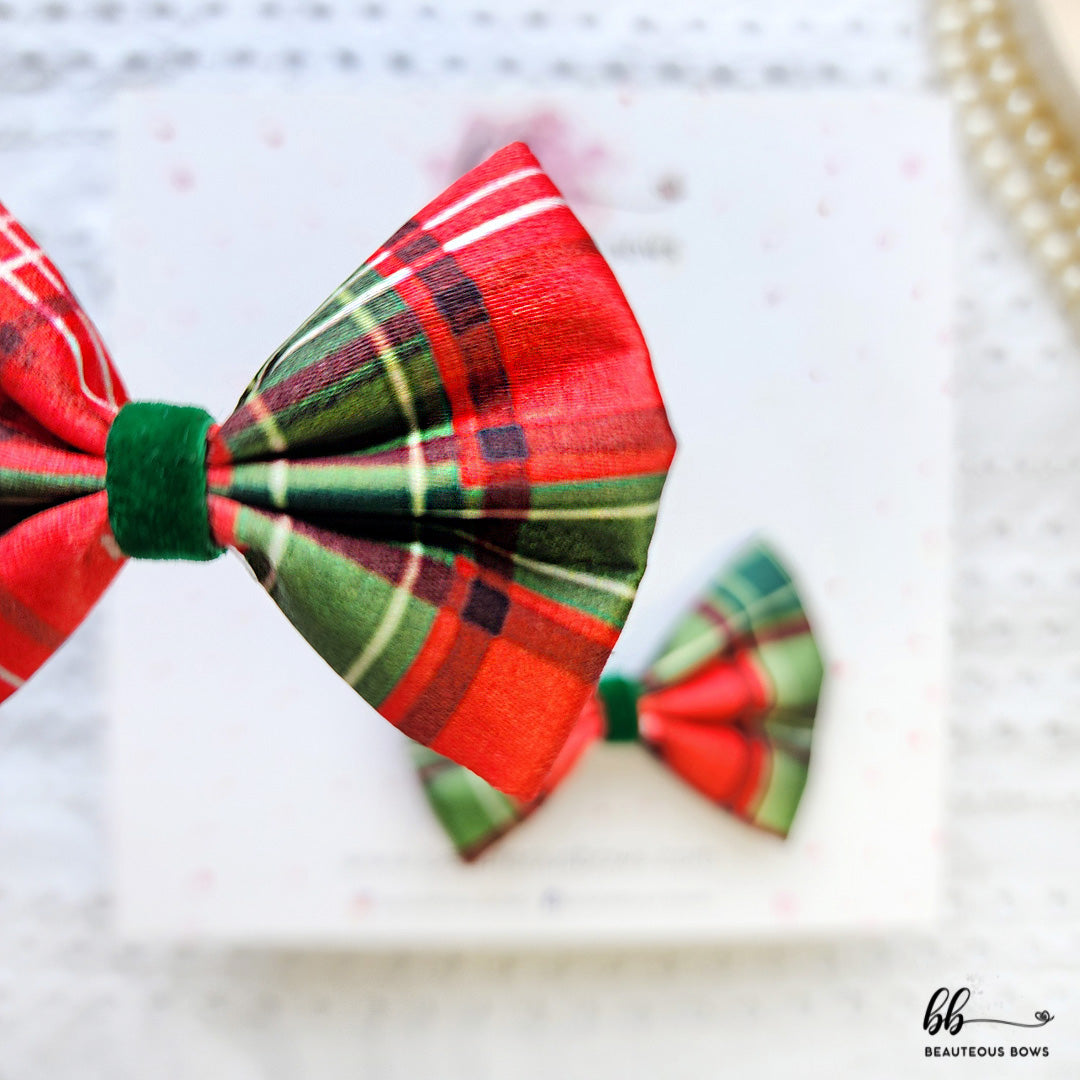 Royal Checks Satin Mini Bow set