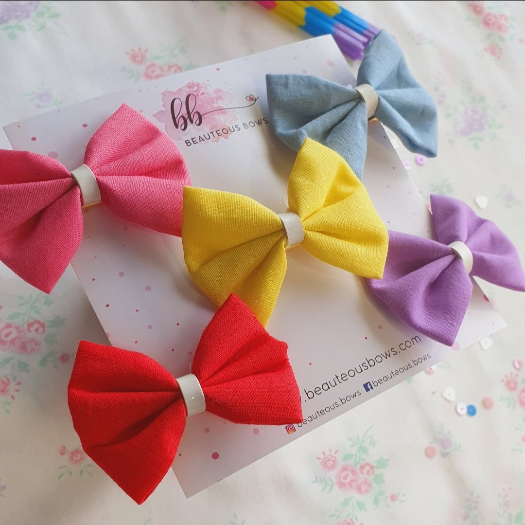 Bright Solids Mini Bow Set of 5