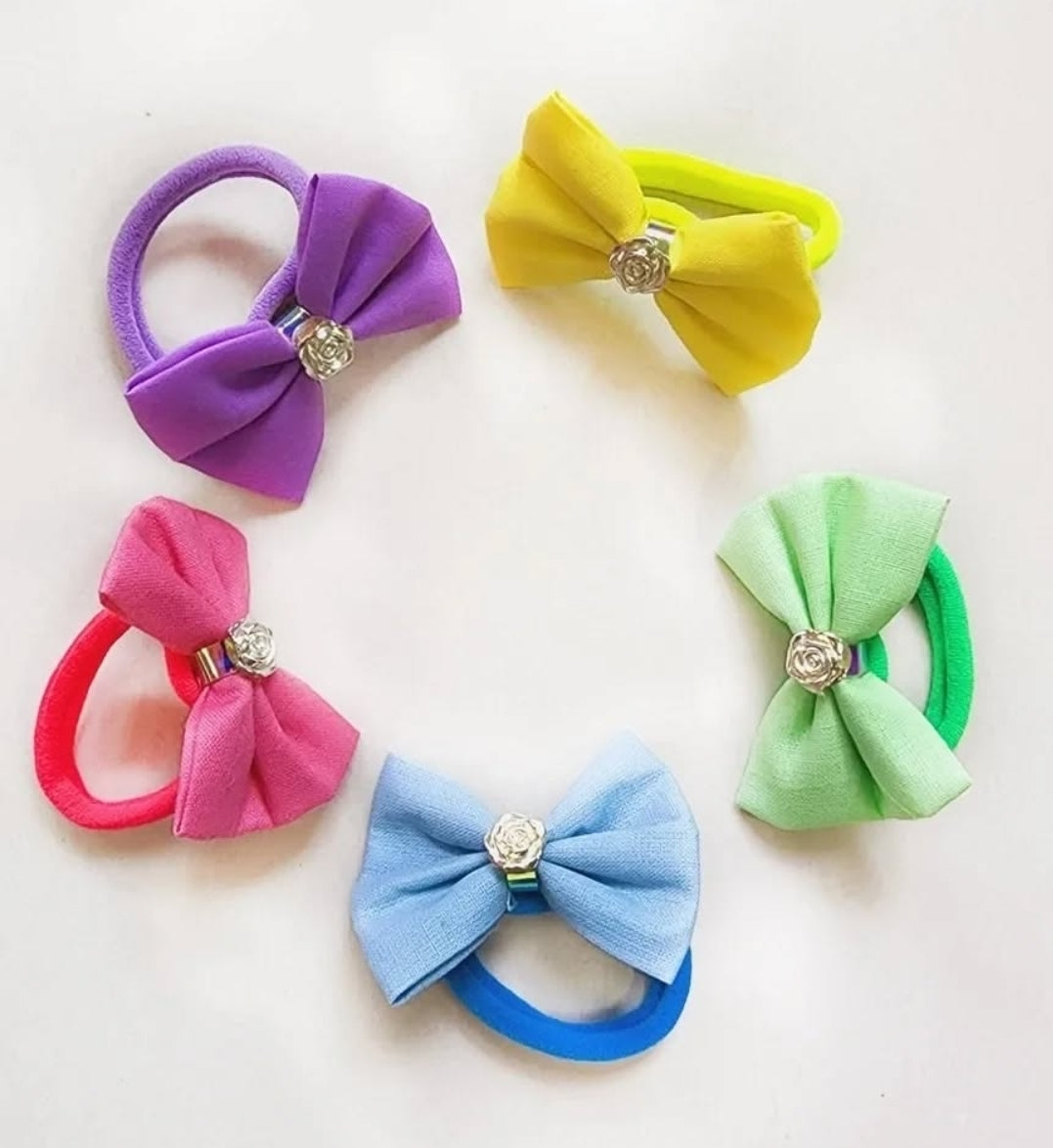 Bright Solids Mini Bow Set of 5