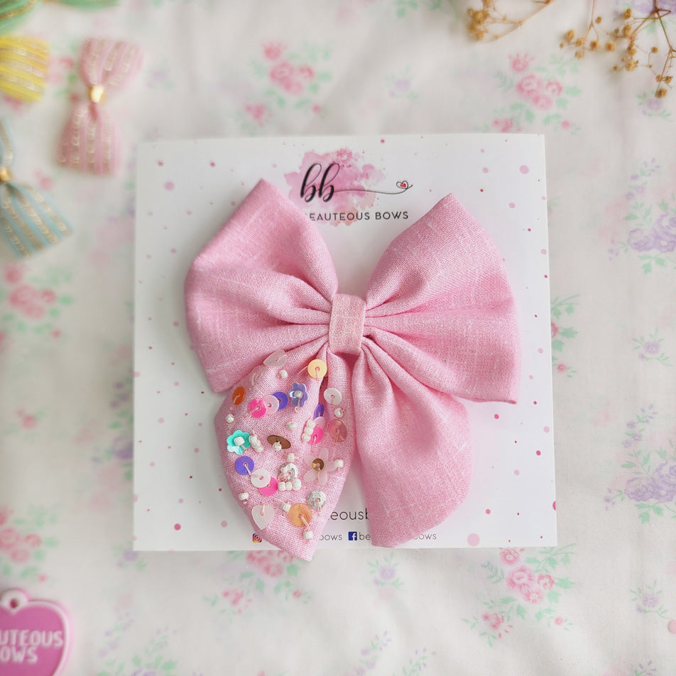 Sparkler Pigtail Hair Bow