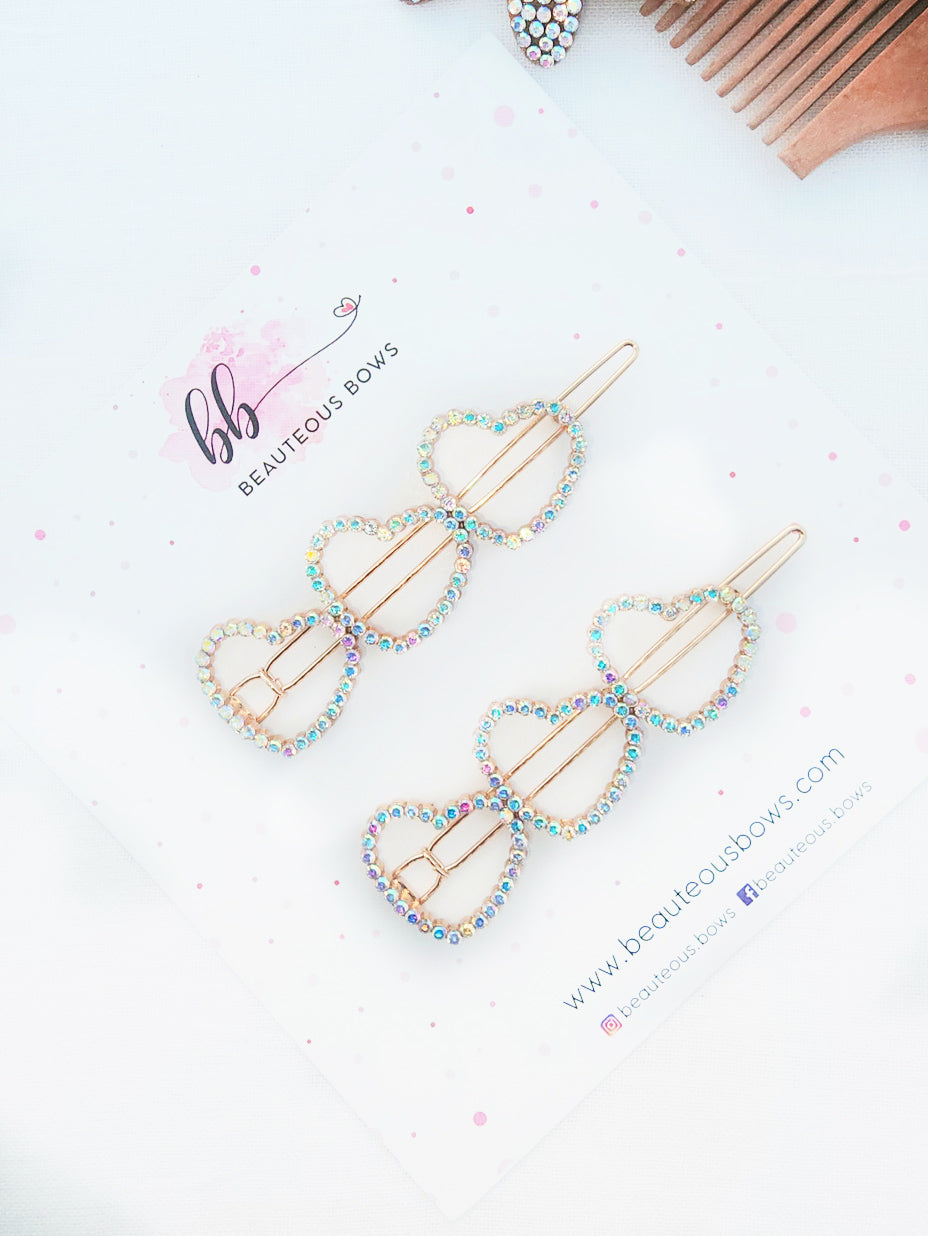 Sparkly Hearts Clips Set