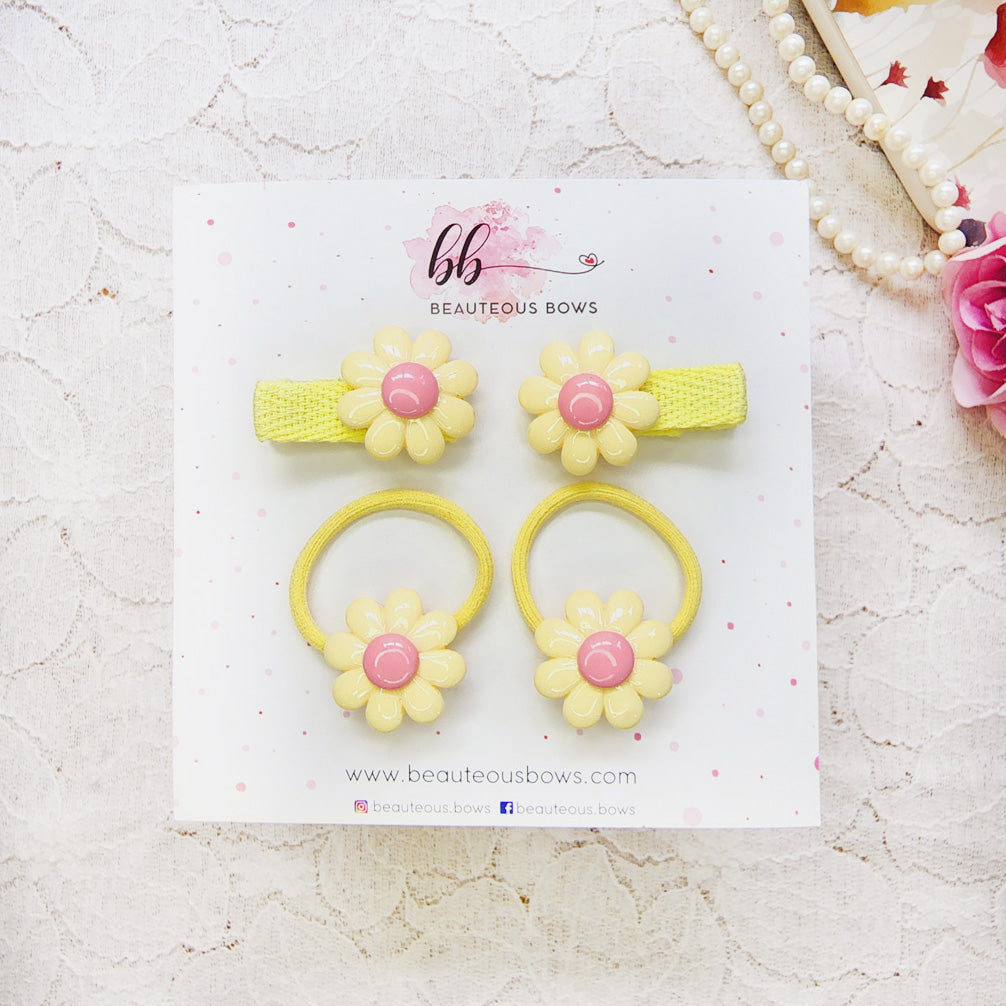 Pastel Cosmos Clip & Hair Tie Set