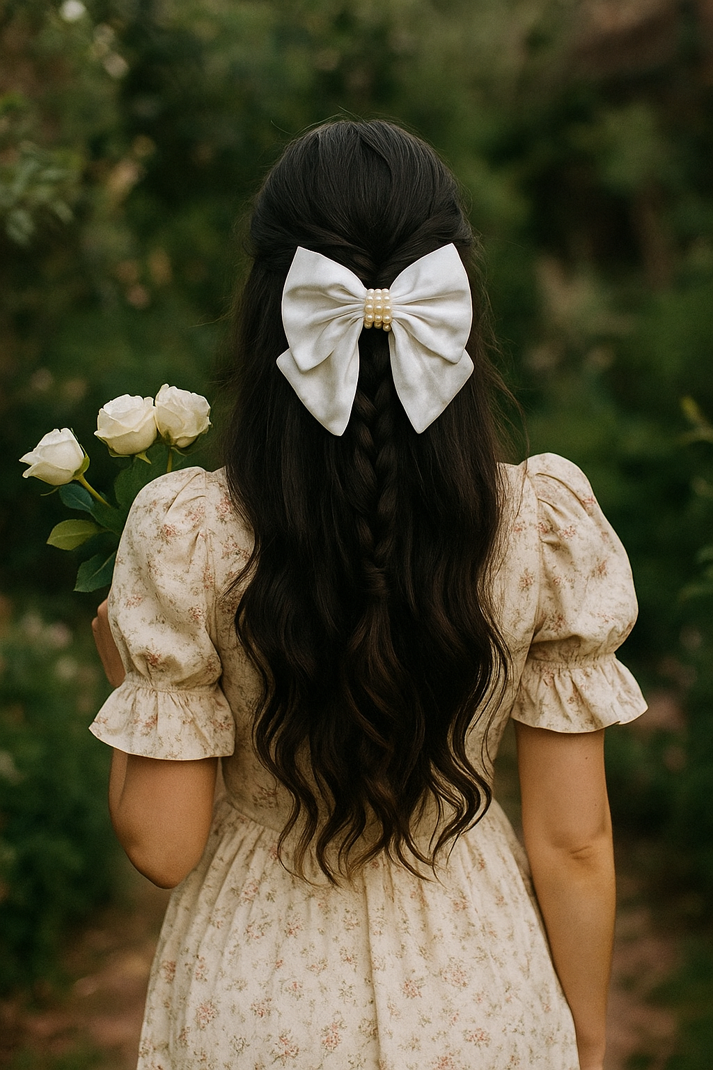 Belle Pearly Satin Bow