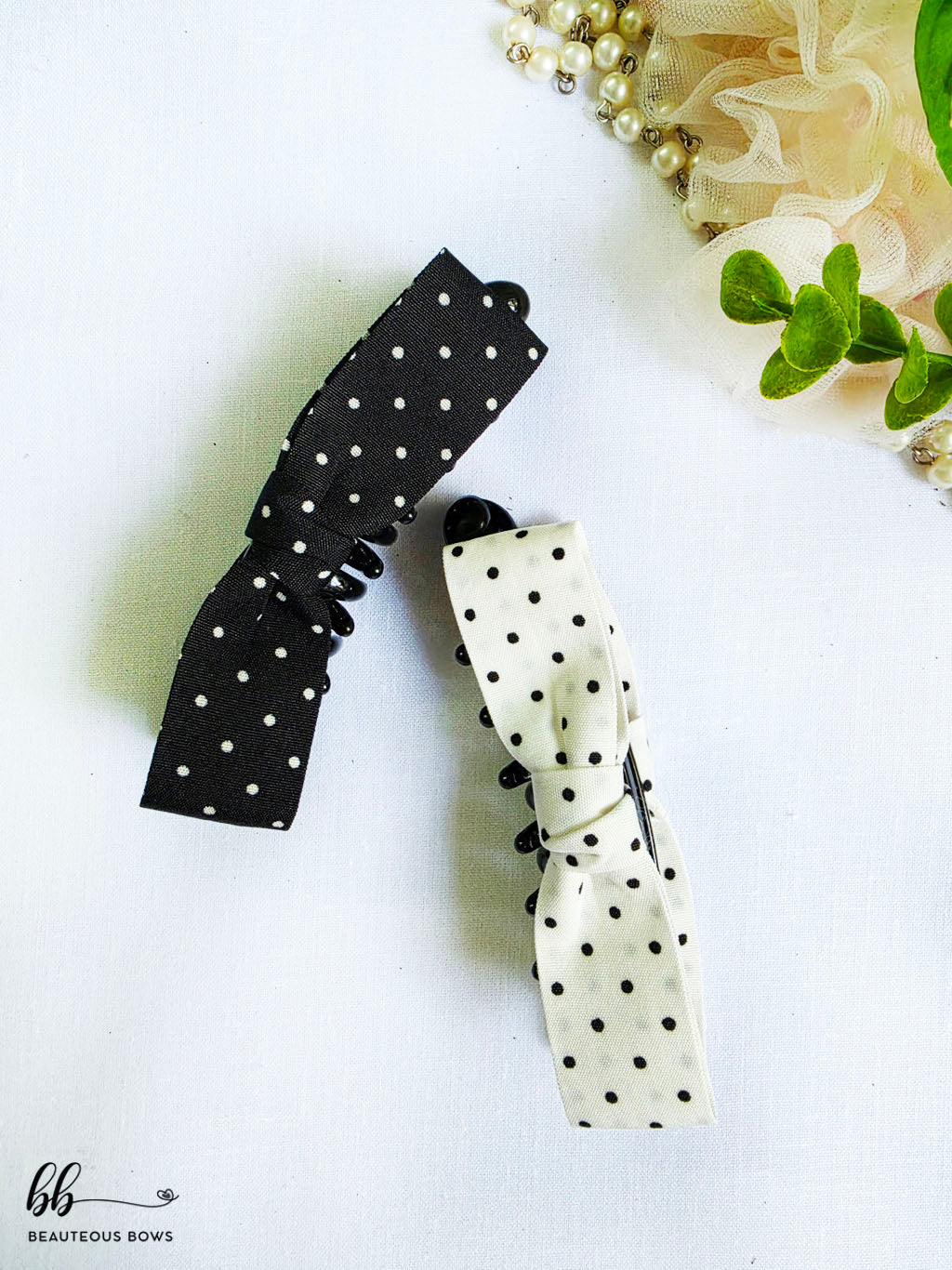 Polka Banana Hair Claw