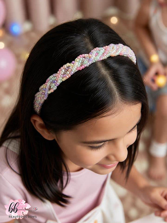 Braided Beads Multicolour Hairband