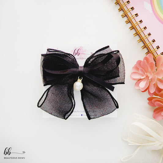 Organza Pearl Double Bow