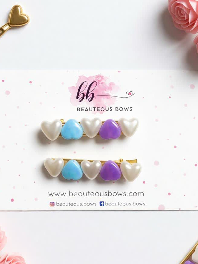 Heart Clip Set - 3 colours