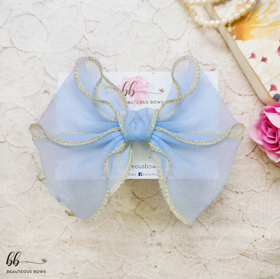 Gold detail sheer bow