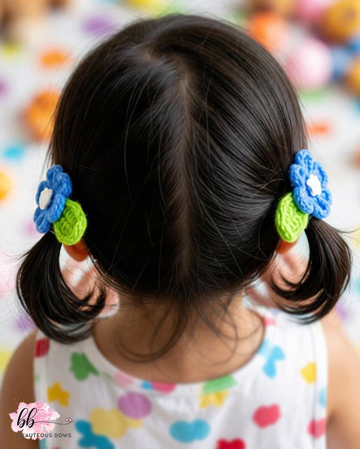 Crochet Flower Clip Set