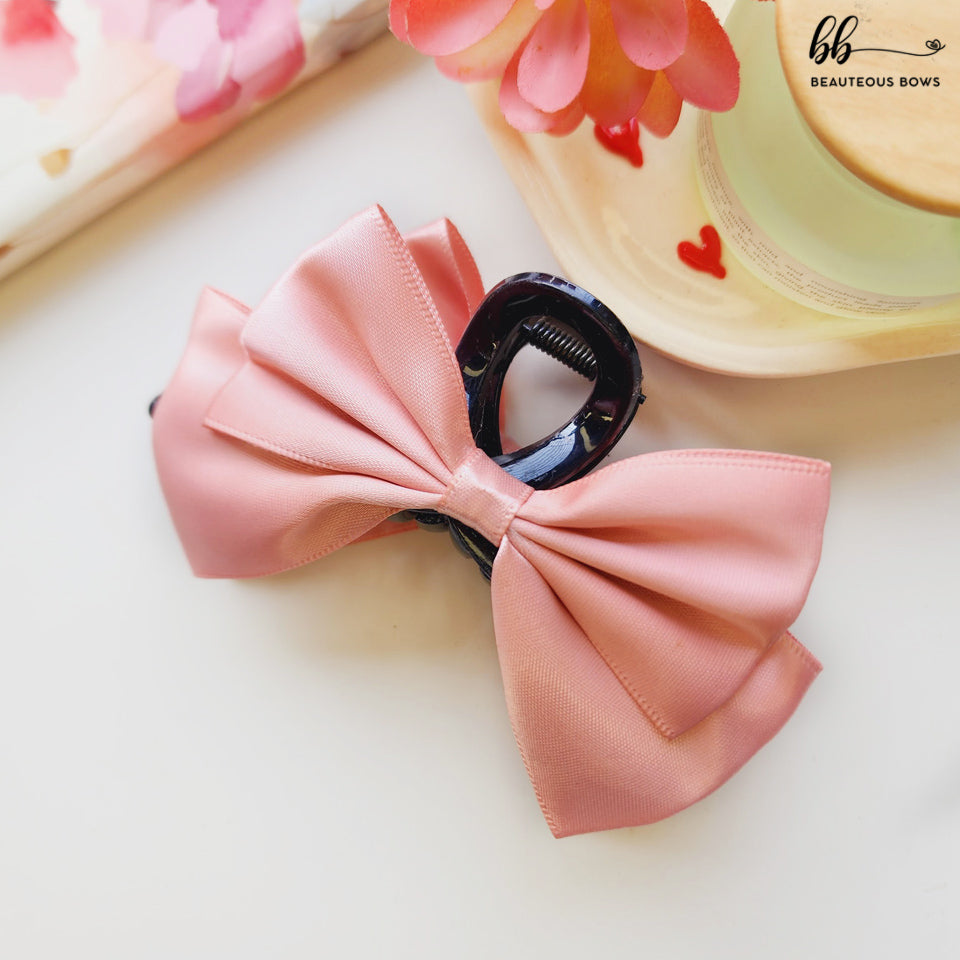 Satin Double Bow Claw Clip