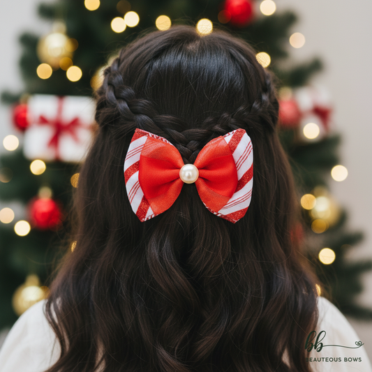 CandyCane Red Bow