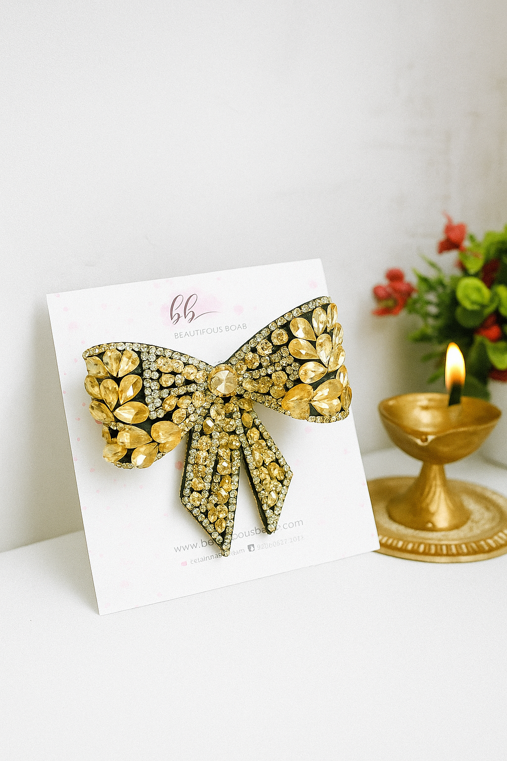 CrystaBelle Bejewelled Bow