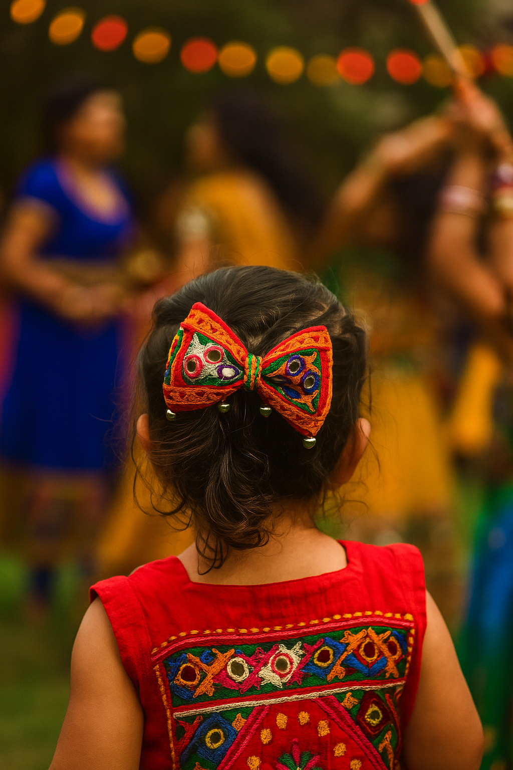 Rangilo Ghugri Navratri Hair Bow