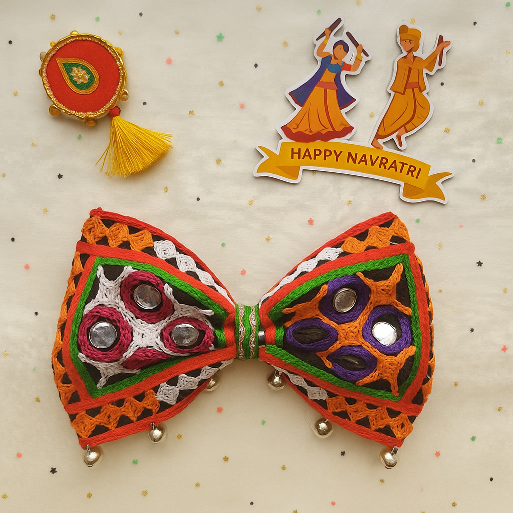 Rangilo Ghugri Navratri Hair Bow