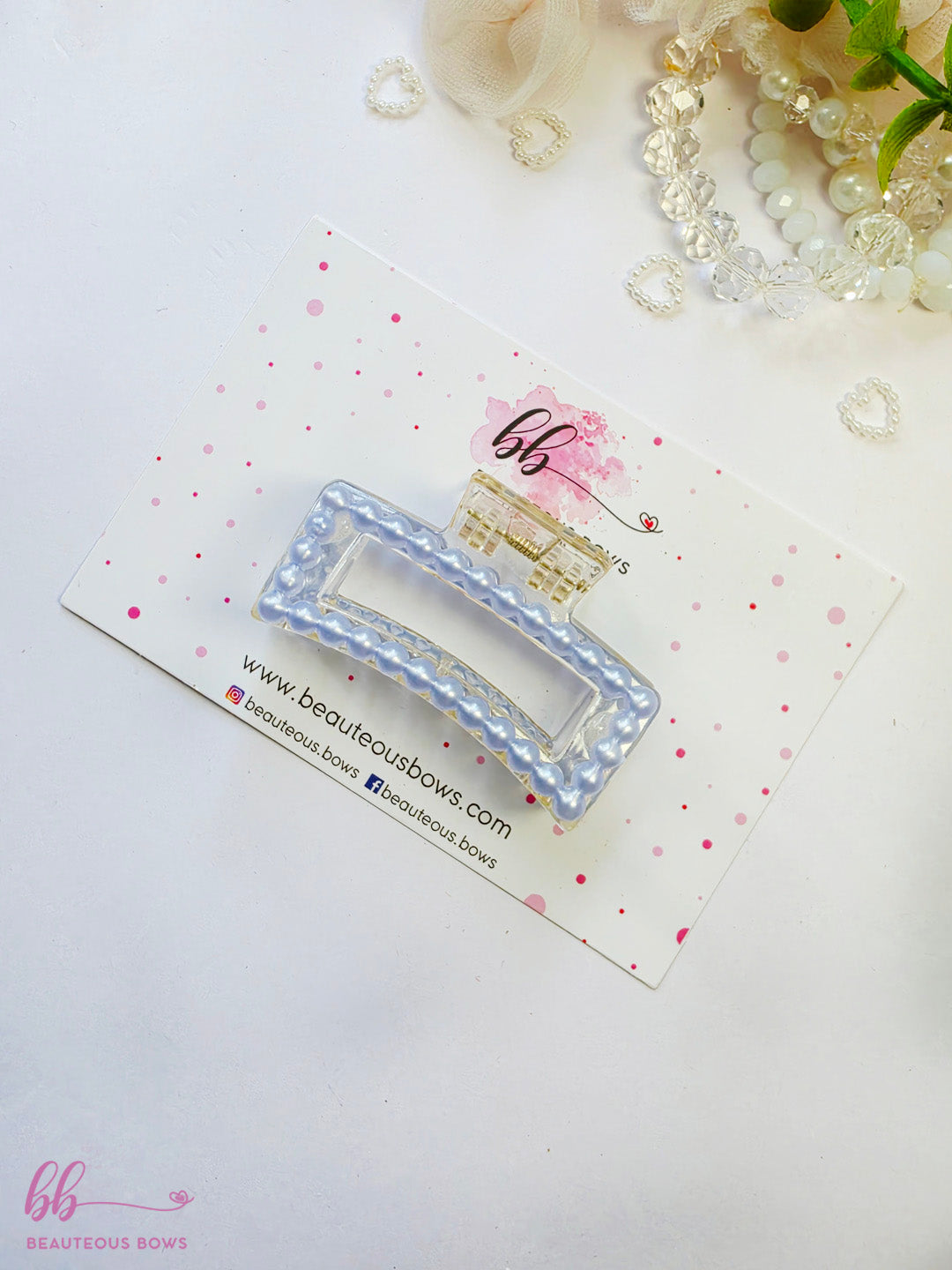 Pastel Pearl Rectangle Claw Clip