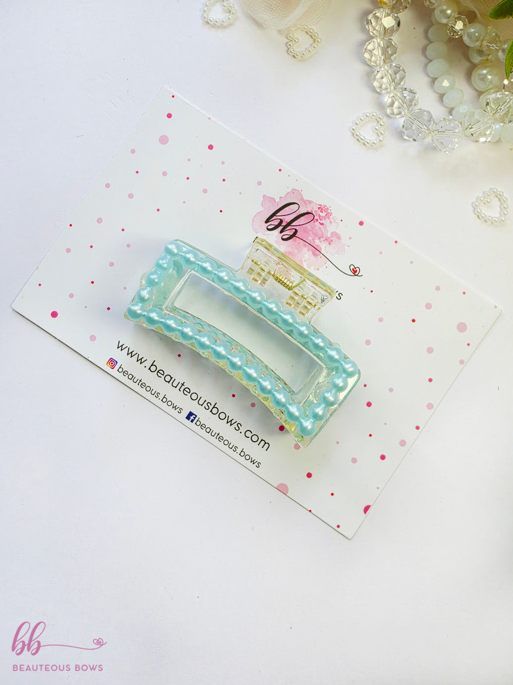 Pastel Pearl Rectangle Claw Clip