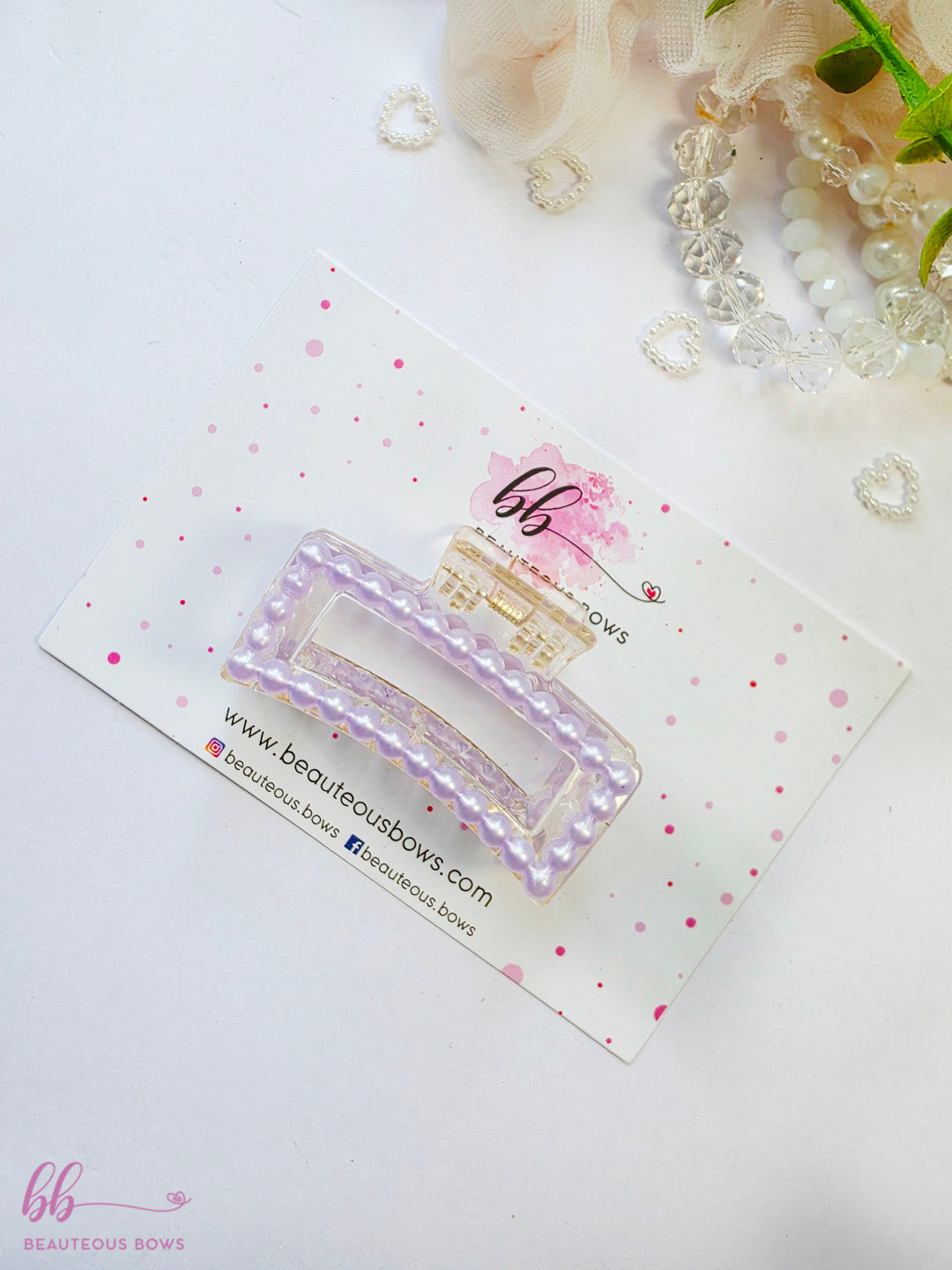Pastel Pearl Rectangle Claw Clip