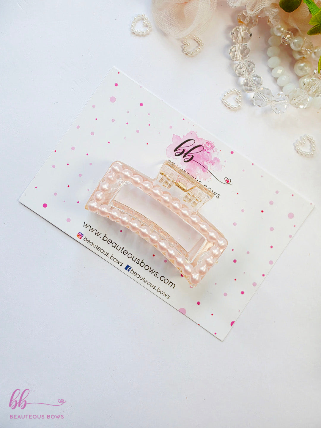 Pastel Pearl Rectangle Claw Clip