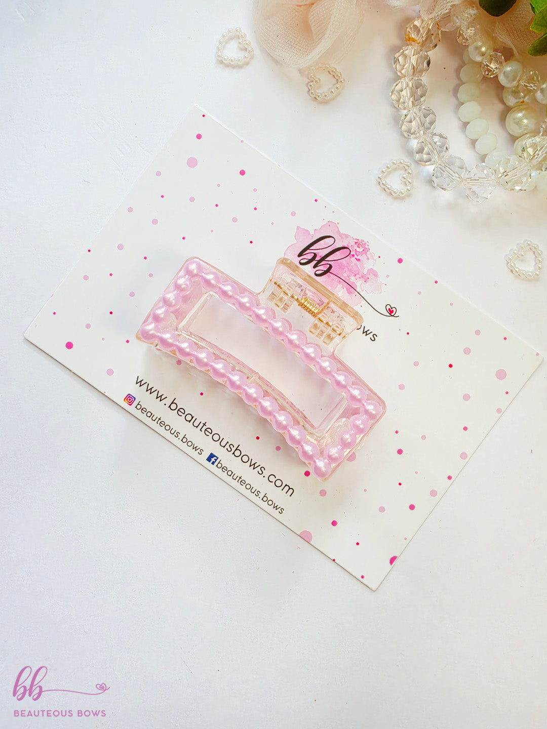 Pastel Pearl Rectangle Claw Clip