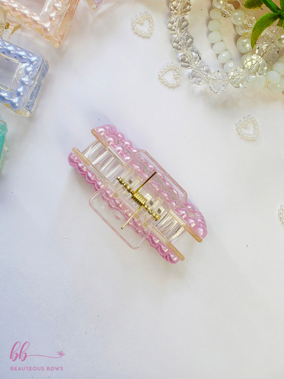 Pastel Pearl Rectangle Claw Clip