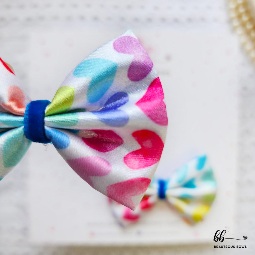 Confetti Hearts Satin Mini Bow Set